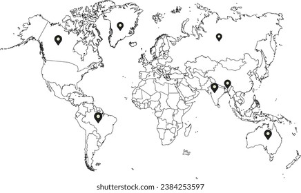 World continents background in free vector