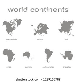  World Continents Vector Icons