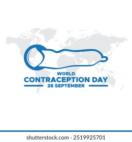 World Contraception Day, 26 September, World Contraception Day social media template design, banner, ads, post, reel design, editable template, stock or vector illustration, eps file.
