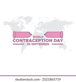 World Contraception Day, 26 September, World Contraception Day Social Media Template Design, Banner, Anzeigen, Post, Walzendesign, bearbeitbare Vorlage, Stock- oder Vektorgrafik, eps-Datei.