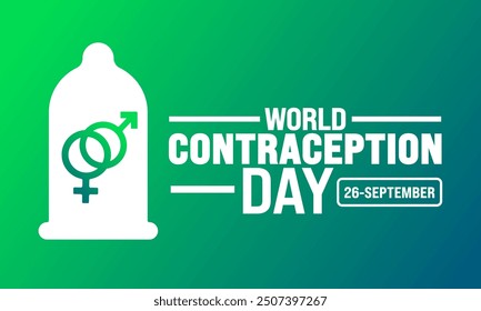 World Contraception Day background or banner design template. Holiday concept. Template for background, banner, card, poster, placard, design template with unique shapes with standard color.