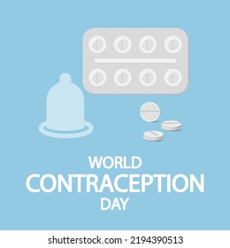 World contraception day medicines, vector art illustration.