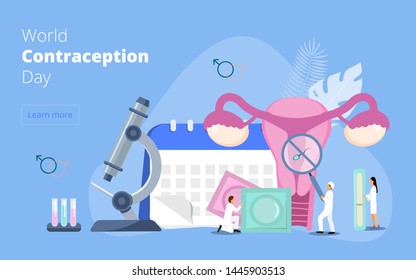 World Contraception Day On September 26th Vector. Concept Of Awareness Of Contraceptive Methods In Sexual And Reproductive Health.