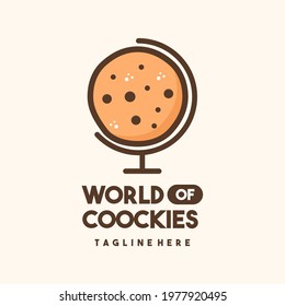 World of cookies flat style design symbol logo illustration vector graphic template