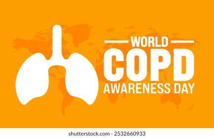 World COPD Awareness Day background or banner design template is observed every year in November. Holiday concept. Template for card, poster, placard, template.