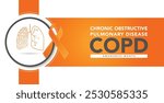 World COPD day (Chronic Obstructive Pulmonary Disease) is observed every year in November, is the name for a group of lung conditions that cause breathing difficulties. Vector illustration
