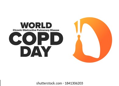 World COPD Day. Chronic Obstructive Pulmonary Disease. Third Wednesday of November. Holiday concept. Template for background, banner, card, poster with text inscription. Vector EPS10 illustration