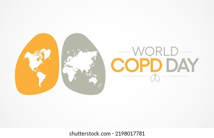 World COPD day (Chronic Obstructive Pulmonary Disease) is observed every year in November, is the name for a group of lung conditions that cause breathing difficulties. Vector illustration