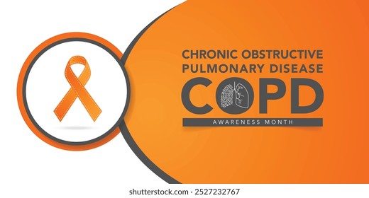 World COPD day (Chronic Obstructive Pulmonary Disease) is observed every year in November, is the name for a group of lung conditions that cause breathing difficulties. Vector illustration
