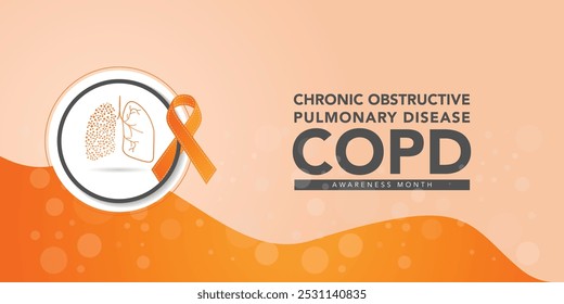 World COPD day (Chronic Obstructive Pulmonary Disease) is observed every year in November, is the name for a group of lung conditions that cause breathing difficulties. Vector illustration
