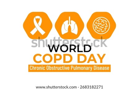 World COPD Day, observed every year in November, raises global awareness about Chronic Obstructive Pulmonary Disease, its prevention, treatment, and the importance of lung health Banner poster design.
