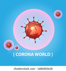 concepto de ataque del virus Corona del mundo. mundo/tierra poner máscara para luchar contra el virus Corona. Concepto de lucha contra el virus, el peligro y las enfermedades de salud pública