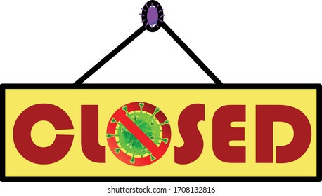 world Corona virus attack concept.closed sign for corona virus