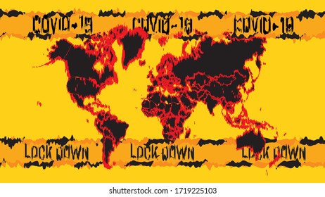 brote de virus de la corona mundial. ilustración vectorial