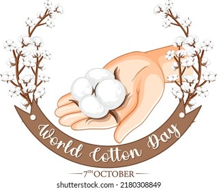 World Cotton Day Banner Template illustration