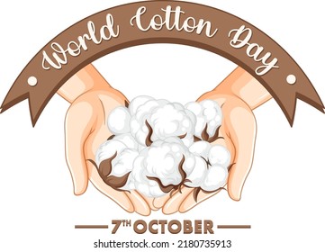 World Cotton Day Banner Template illustration