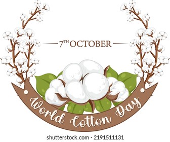 World Cotton Day Banner Template illustration