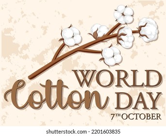 World Cotton Day Banner Template illustration