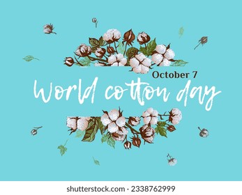 World Cotton Day Banner Template illustration