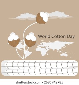 conceito de dia de algodão mundial. design de banner web. ilustração vetor