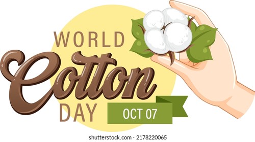 Día Mundial del Algodón 7 de octubre Banner Ilustración del diseño