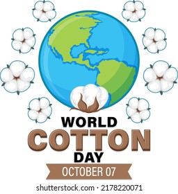 World Cotton Day October 7 Banner Design illustration