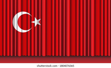 Weltflagge der Türkei Vorhang Polyestergewebe dekorativ.