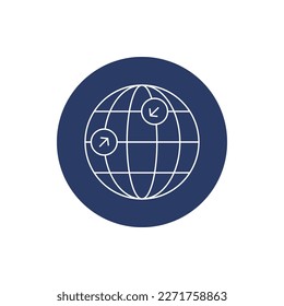 Welt, Land bewegen, Vektorsymbol