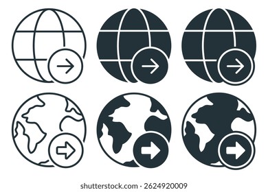 World country transfer icon. Illustration vector