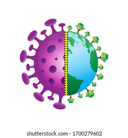 World and Covid-19 vector illustration