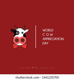 World Cow Appreciation Day Vector Design with Cow Head