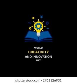 World Creativity and Innovation Day. April 21. Idea light bulb. Line outline. Doodle. White background. Poster, banner, card, background. Eps 10.