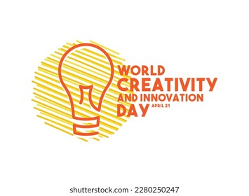 World Creativity and Innovation Day design vector. April 21. Abstract line. White background. Eps 10.