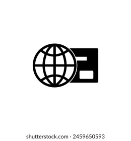 Icono de Vector plano World Credit Card. Símbolo sólido simple aislado sobre fondo blanco. Plantilla de diseño de signo de tarjeta de crédito mundial para Web y elemento de interfaz de usuario móvil