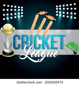 World cricket league match with cricket elements