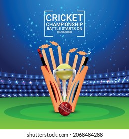 World Cricket League Match With Cricket Elements