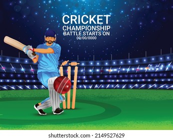 World Cricket League Match With Cricket Elements