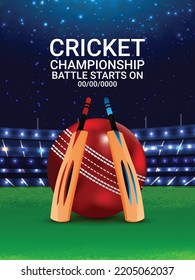 World Cricket League Match With Cricket Elements