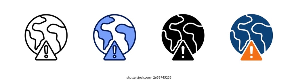 Weltkrise Alles in einem Symbol Multi Styles Vektorgrafik-Set