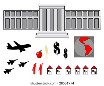 World Crisis vector graphic illustrations