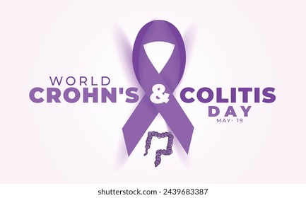Día Mundial de la Crohn y la Colitis. Fondo, pancarta, tarjeta, póster, plantilla. Ilustración vectorial.