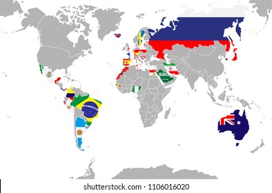 World cup 2018. All 32 countries. 