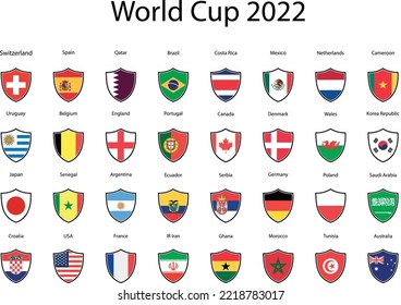 Fußballweltmeisterschaft 2022 (Teamflaggen)