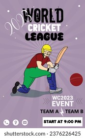 world cup 2023 cricket league poster flyer design 