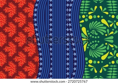 World cup 2026 Canada USA and Mexico banners vector rectangular background or texture.