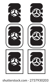 World cup 2026 six vector football logos with black number twenty six and soccer ball on white background.