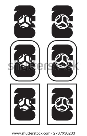 World cup 2026 six vector football logos with black number twenty six and soccer ball on white background.
