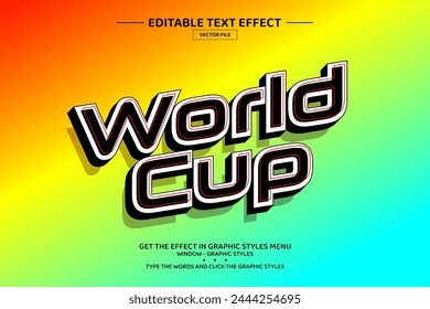 Plantilla de efecto de texto editable 3D de la Copa Mundial