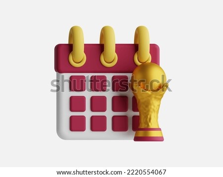 world cup calendar 3d rendering illustration