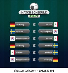 World cup calendar. Soccer schedule table template , groupwise.